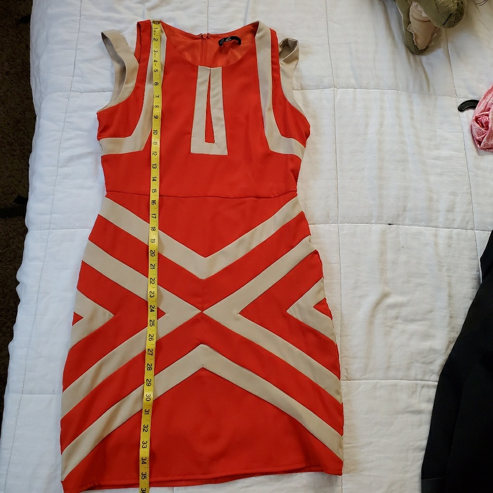 Vintage orange and cream dress